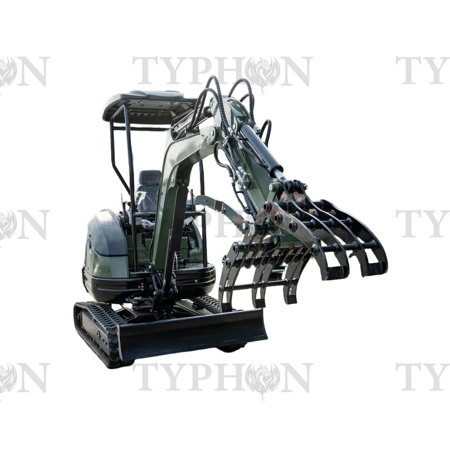 Compact Grapple Attachment For 2-3 ton Mini Excavator Wide Opening Wood Grab