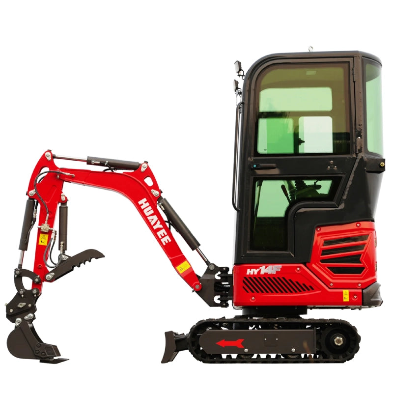 Mini Excavator with Pilot Controls & Cab | 13.5 hp B&S Engine | HUAYEE HY14F