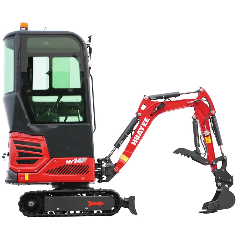 Mini Excavator with Pilot Controls & Cab | 13.5 hp B&S Engine | HUAYEE HY14F