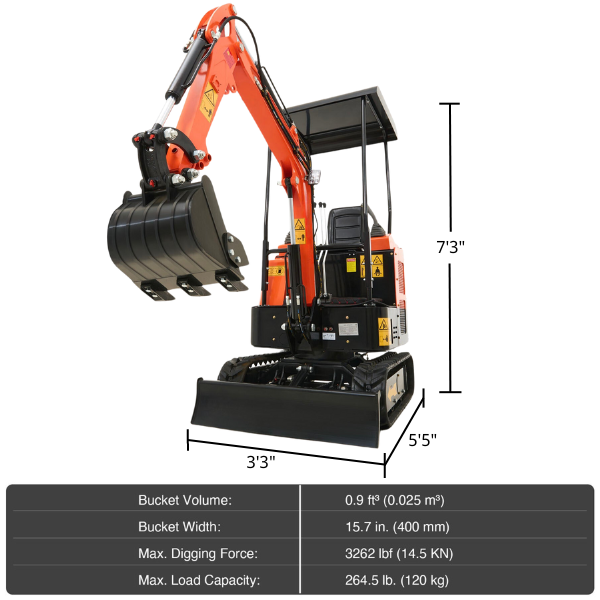 AX-16 | 23 HP 1.3 Ton B&S Engine Mini Excavator