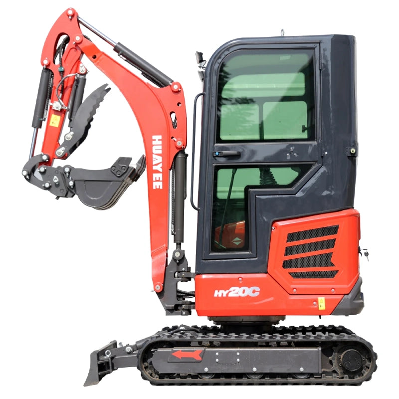 2 Ton Pro Mini Excavator with 16HP Kubota Engine & Enclosed Cab | HUAYEE HY20C