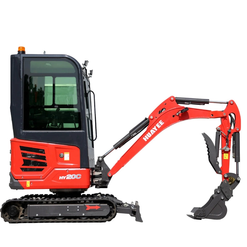 2 Ton Pro Mini Excavator with 16HP Kubota Engine & Enclosed Cab | HUAYEE HY20C