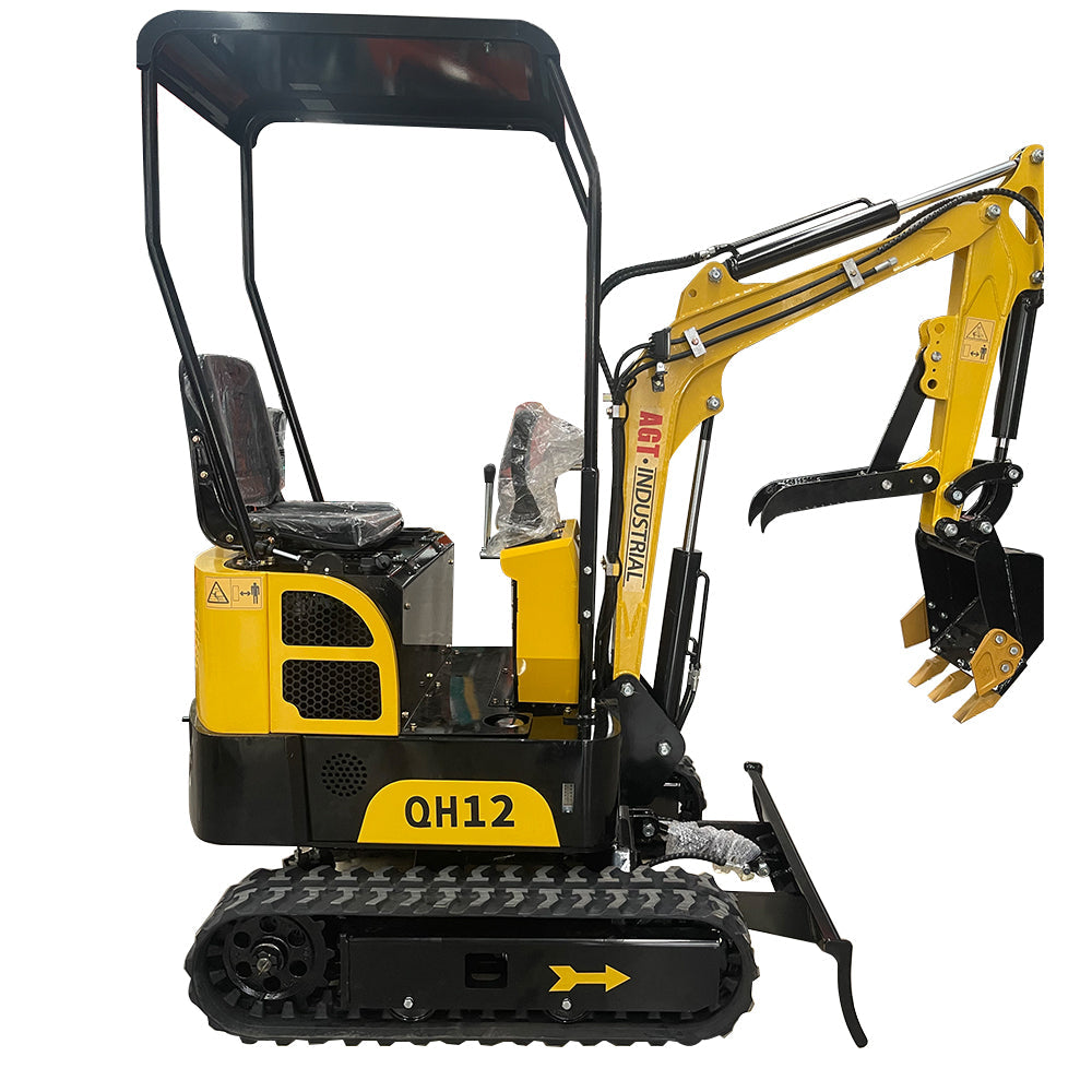 AGT-QH12 1-Ton 13.5 HP Gasoline Mini Excavator with Thumb Clip and B&S Engine