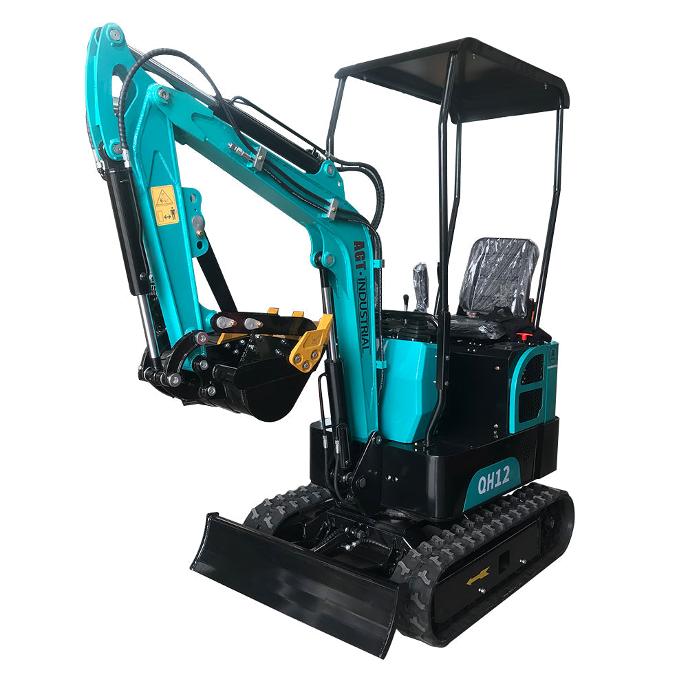 AGT-QH12 1-Ton 13.5 HP Gasoline Mini Excavator with Thumb Clip and B&S Engine