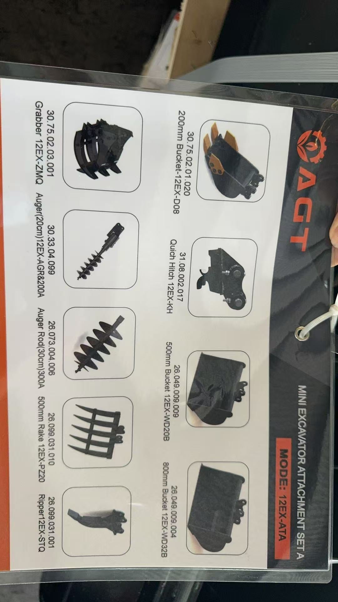 AGT Mini Excavator Attachments Set Assemblies Black For Sale | 12EX-ATA