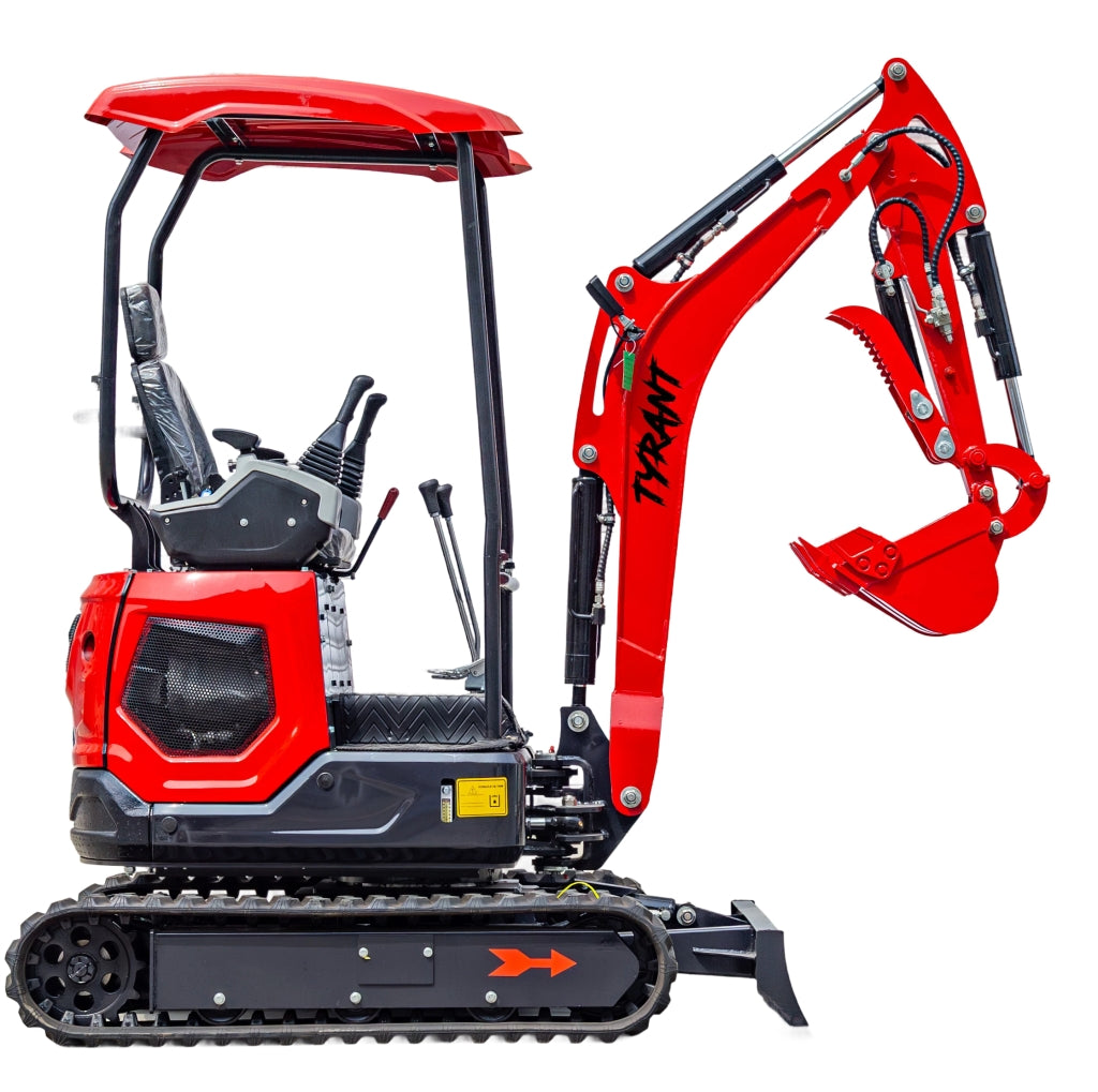 3800lbs TYRANT 17 Diesel Mini Excavator Kubota D902 Engine Side Swing w 12 attachments