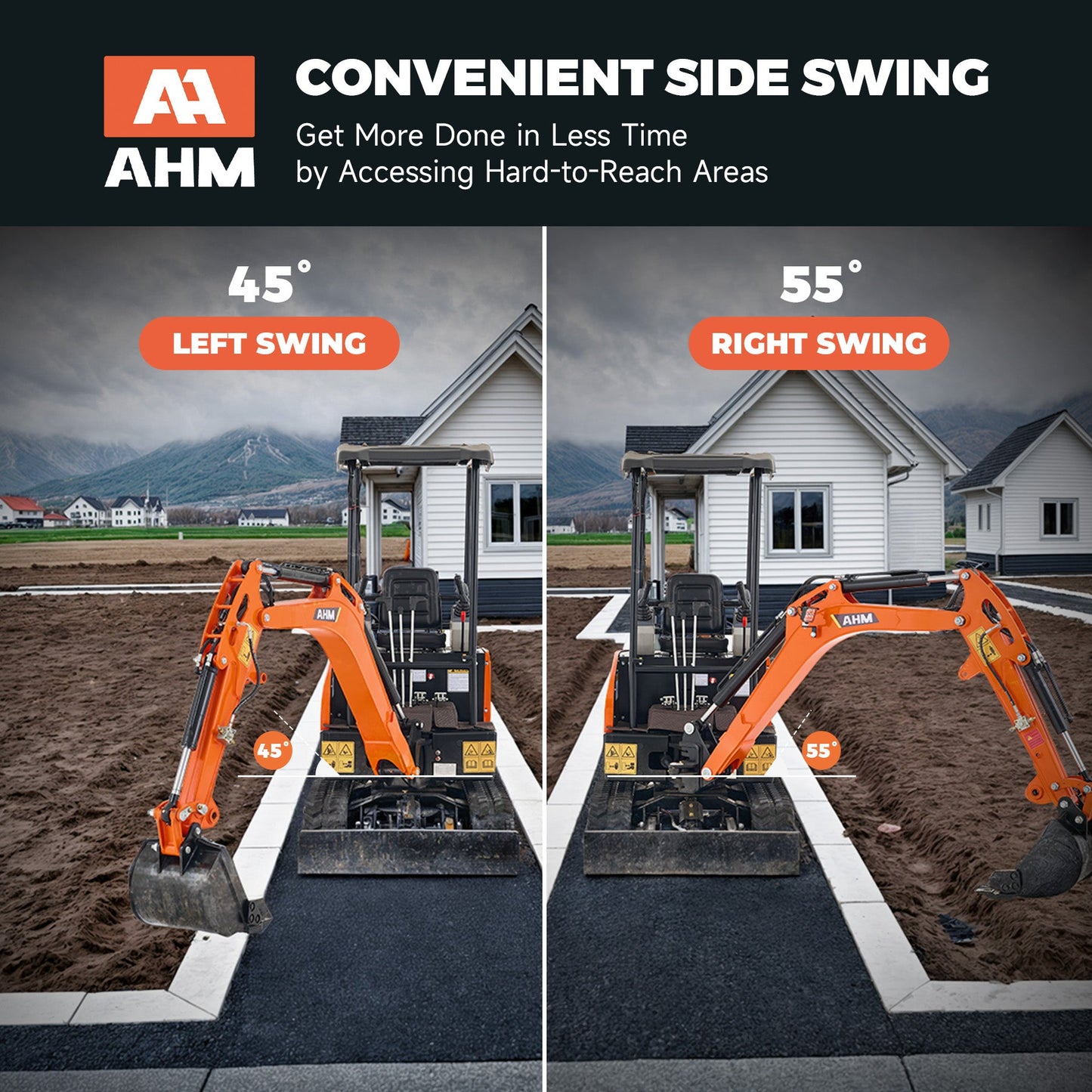 AX-17 | 23 HP B&S Engine 1.6 Ton Mini Excavator with Swing Boom