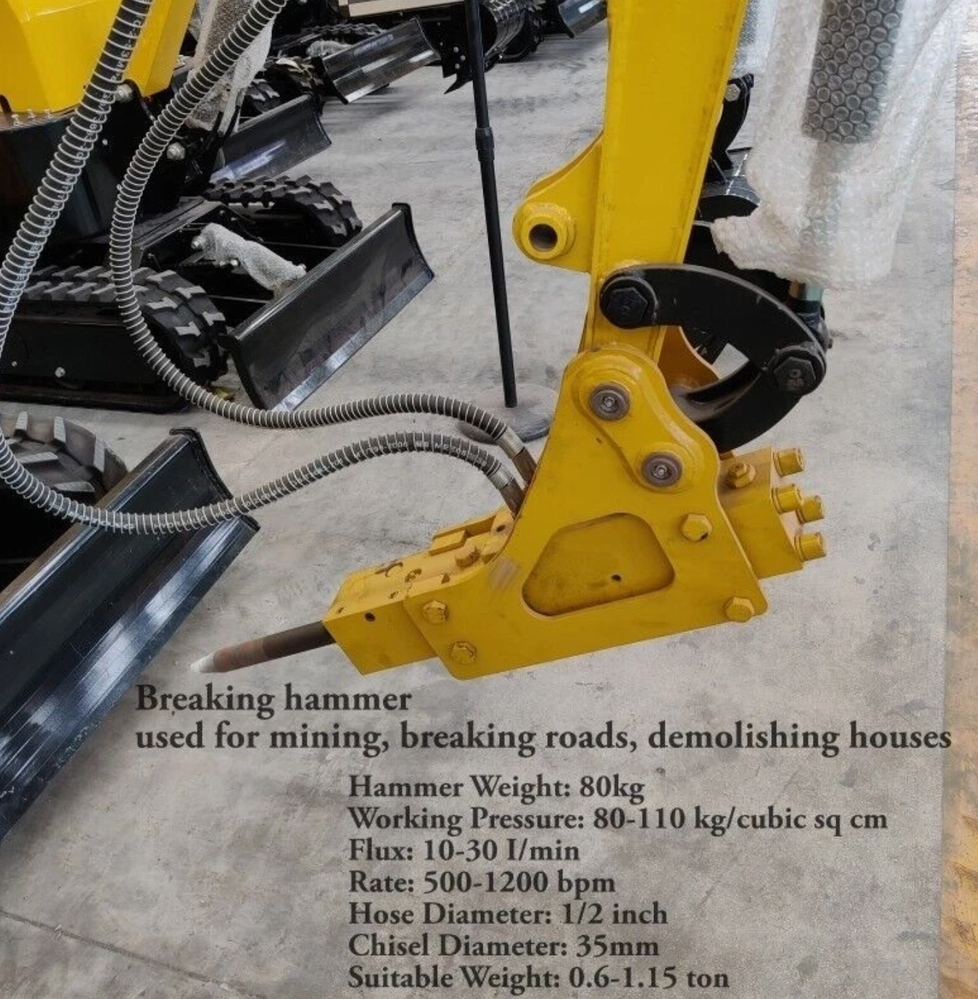 5-in-1 0.8-2 Ton Excavator Attachments Quick Coupler Bucket Ripper Auger Hammer