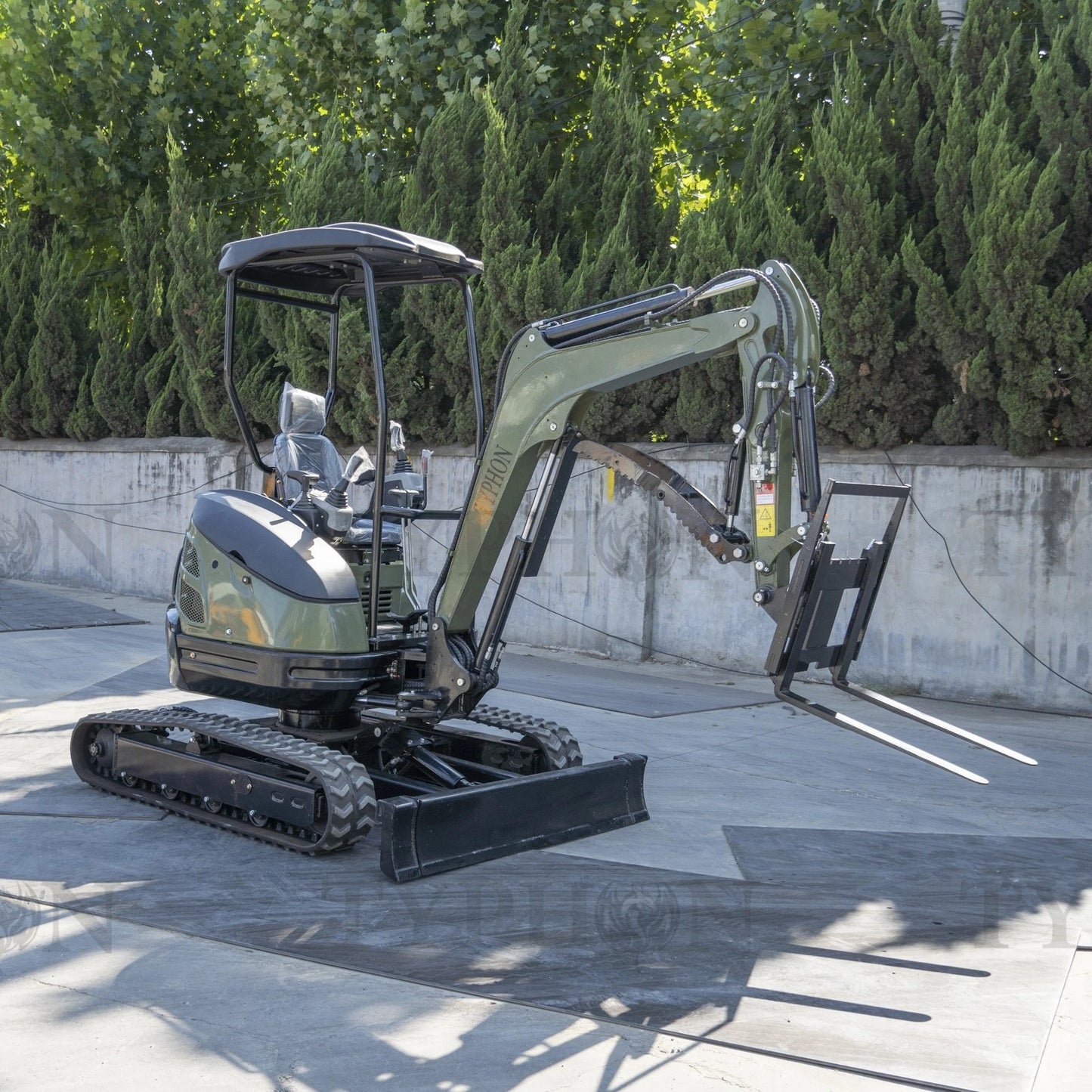 Pallet Fork Attachment for 2.5-3 ton Mini Excavator Adjustable Stabilizer Bar