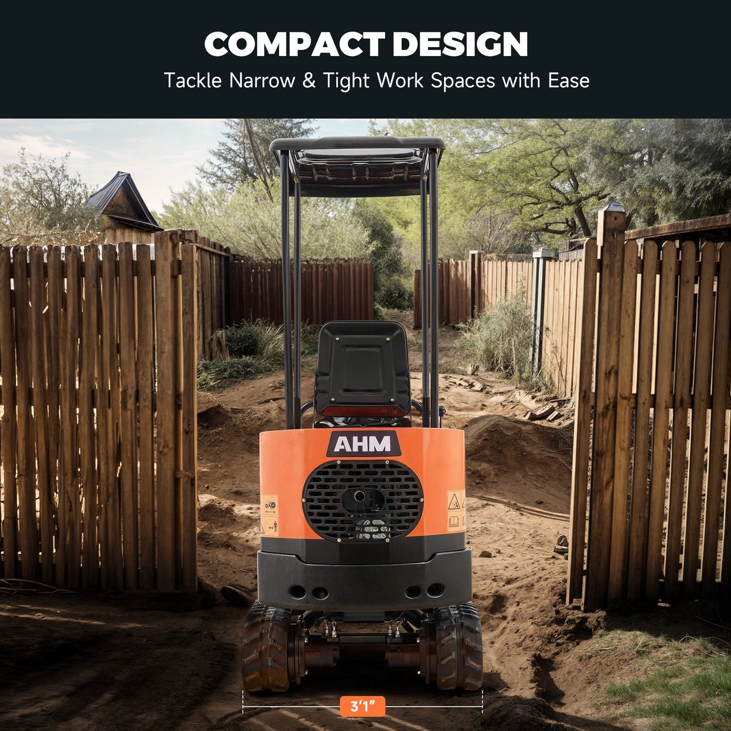 NW-A1 | 13.5 HP B&S Engine Mini Excavator with 6 Attachments