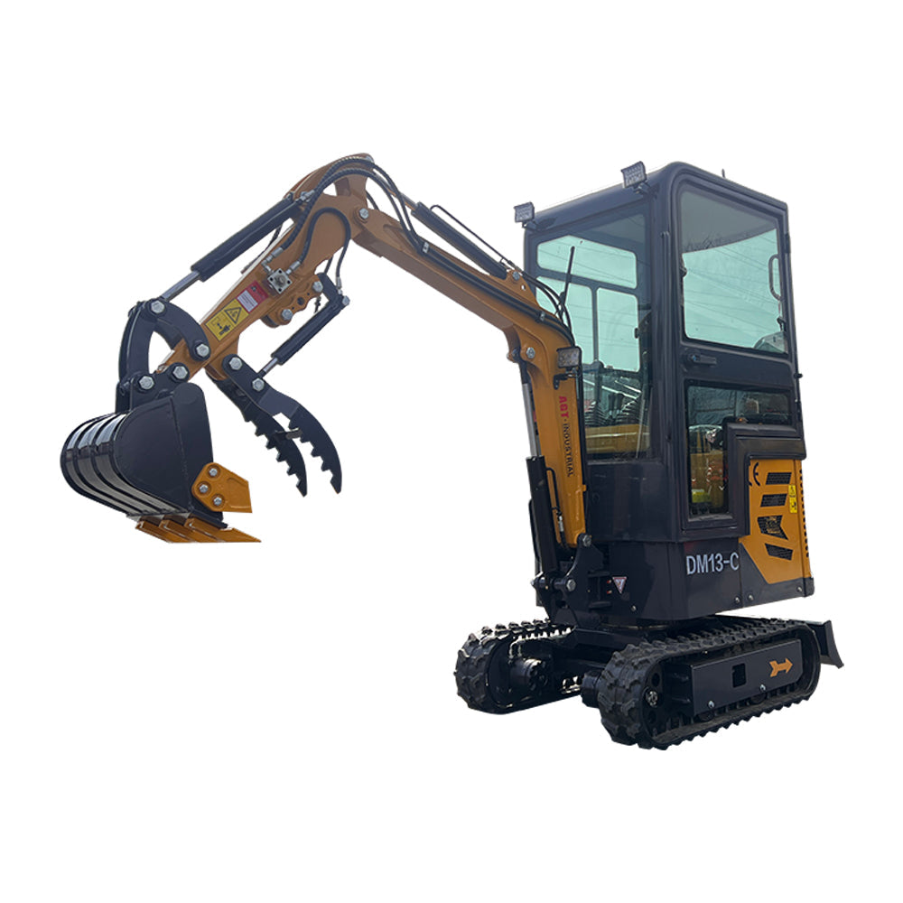 AGT-DM13-C 1-Ton 13.5 HP B&S Gasoline Mini Excavator with Small Cab, Hydraulic Thumb