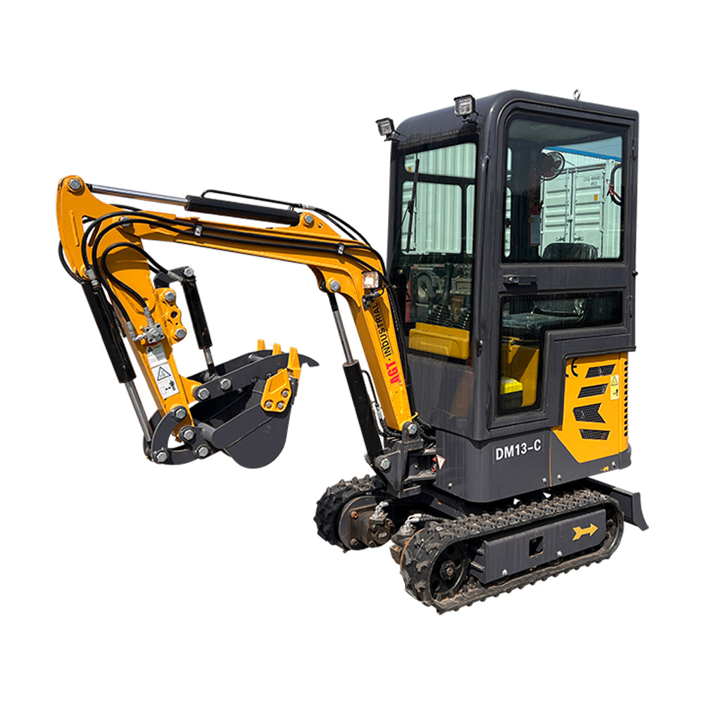AGT-DM13-C 1-Ton 13.5 HP B&S Gasoline Mini Excavator with Small Cab, Hydraulic Thumb