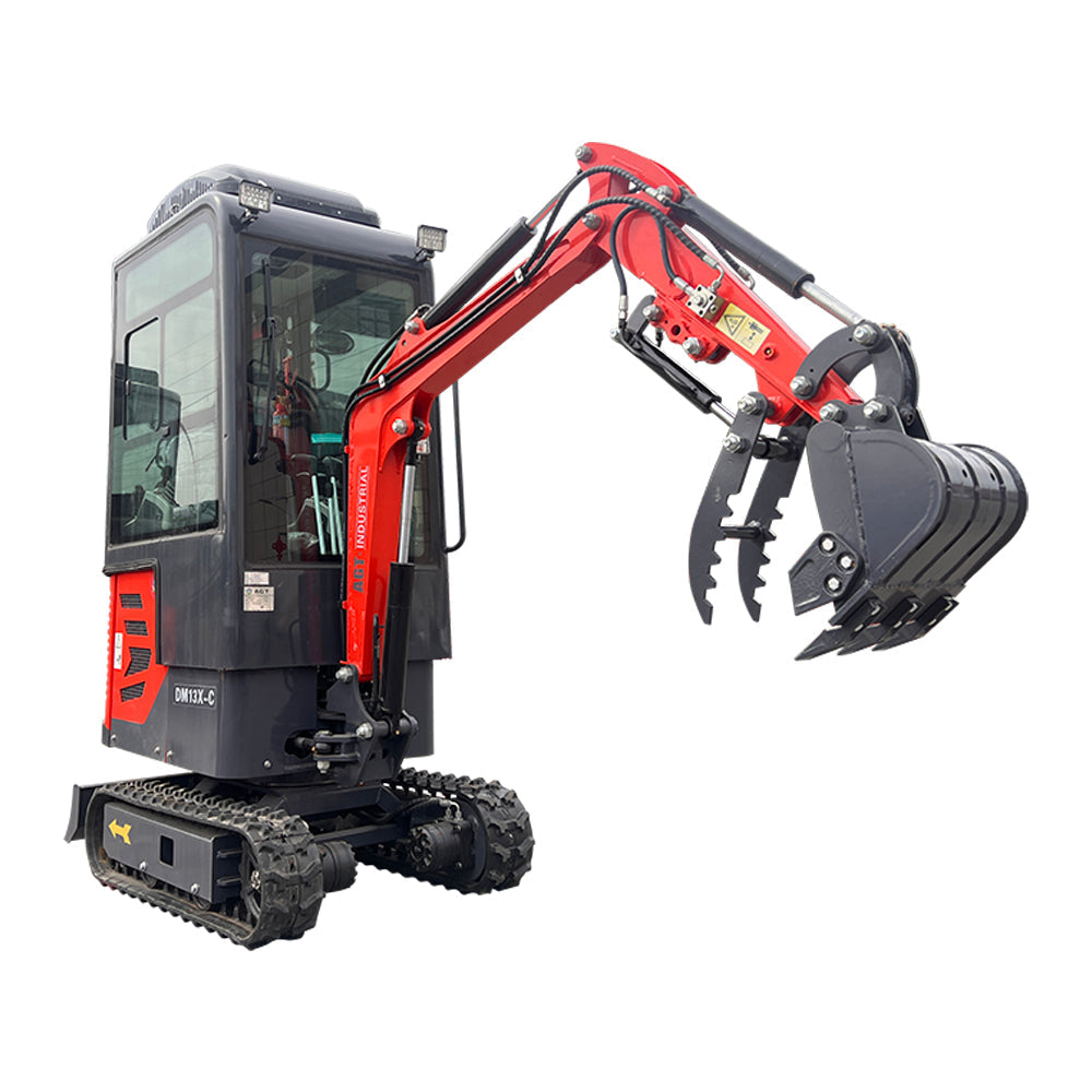 AGT-DM13X-C 1-Ton 13.5 HP B&S Mini Excavator with Air Conditioning, Hydraulic Thumb, Pilot System