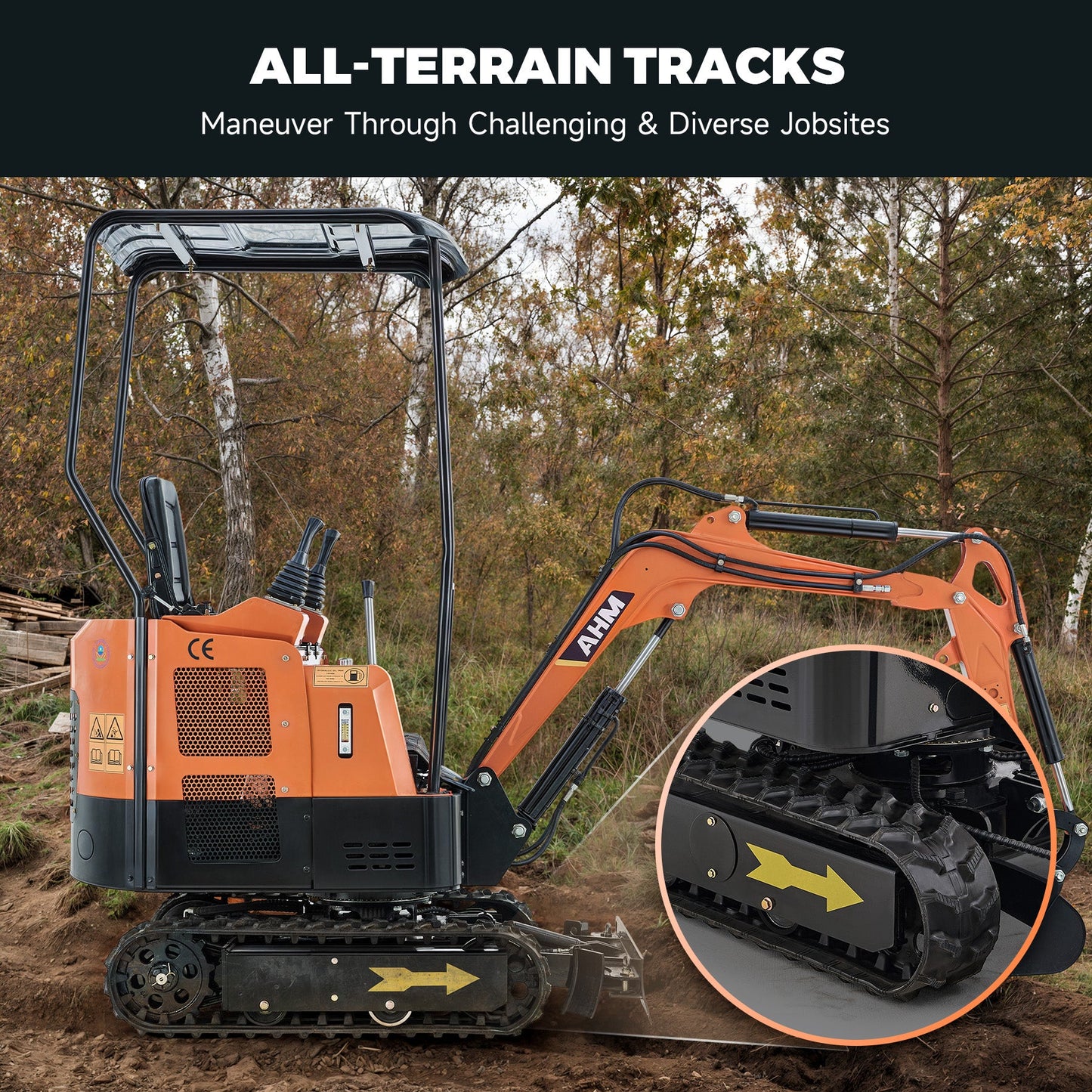 AX-16S | 23 HP B&S Engine Mini Excavator with Retractable Undercarriage
