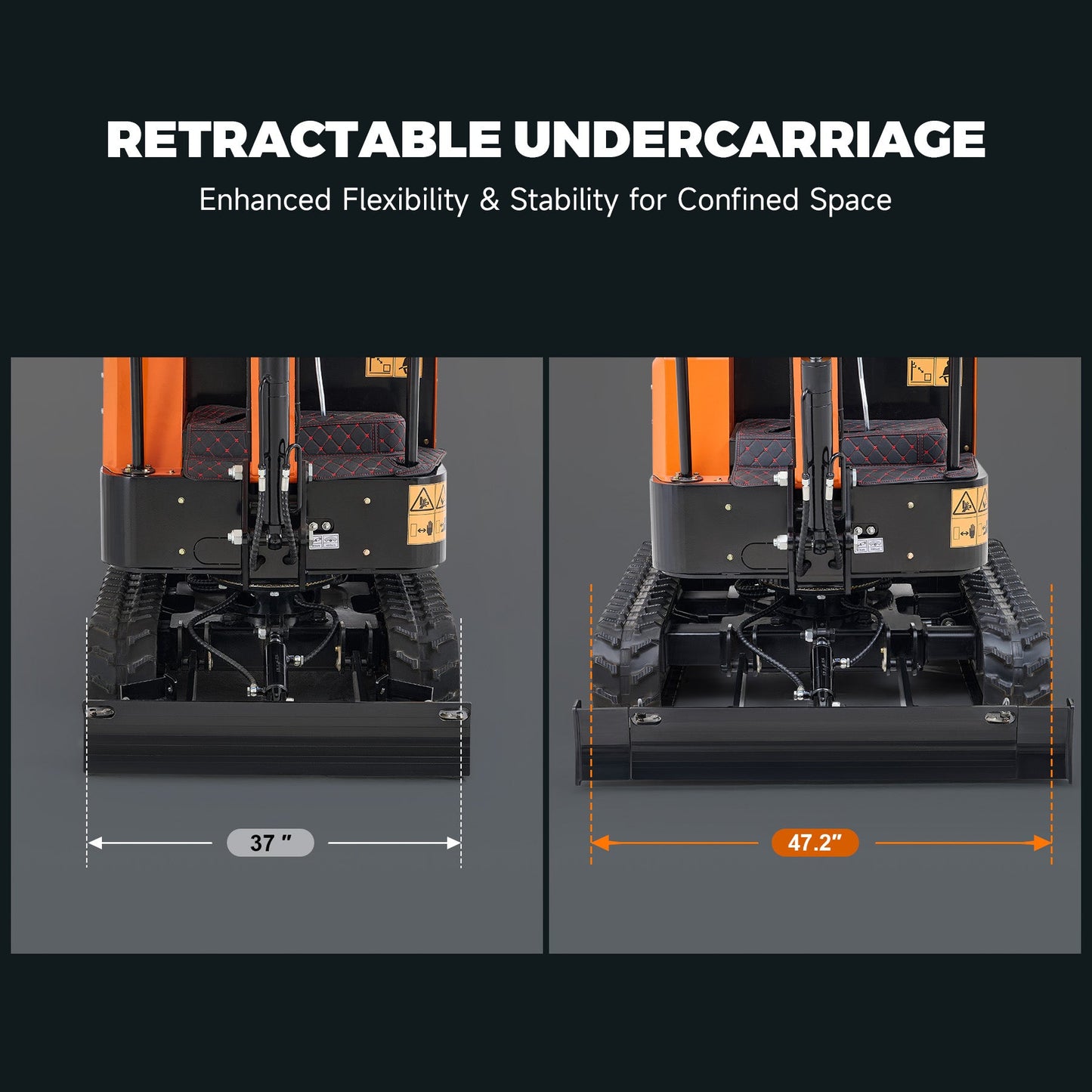 AX-16S | 23 HP B&S Engine Mini Excavator with Retractable Undercarriage