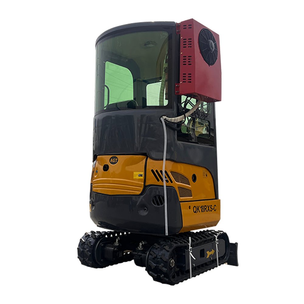 AGT-KH18-C 1-Ton Mini Excavator with Enclosed Cab, Air Conditioning, and Side Swing