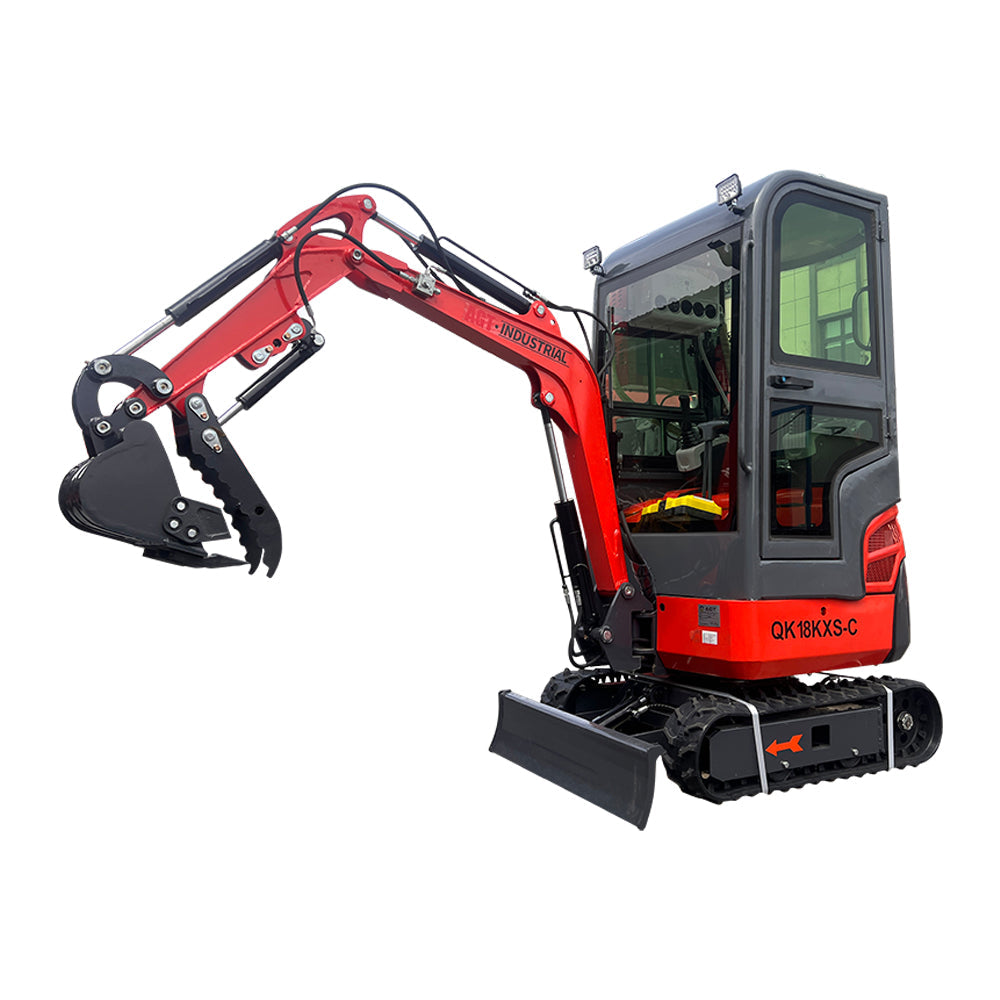 AGT-KH18K-CC 1-Ton 13.5 HP Mini Excavator with Kubota Engine, Air Conditioning, and Side Swing