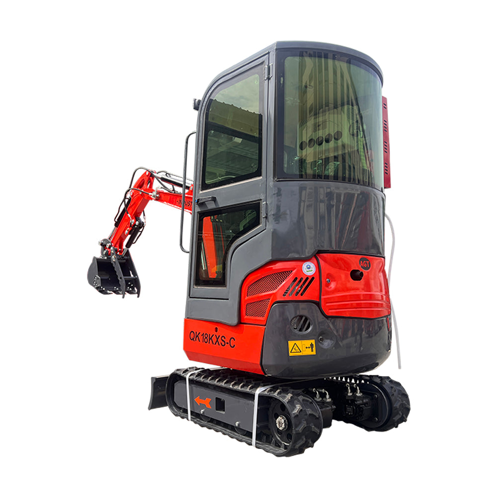 AGT-KH18K-CC 1-Ton 13.5 HP Mini Excavator with Kubota Engine, Air Conditioning, and Side Swing