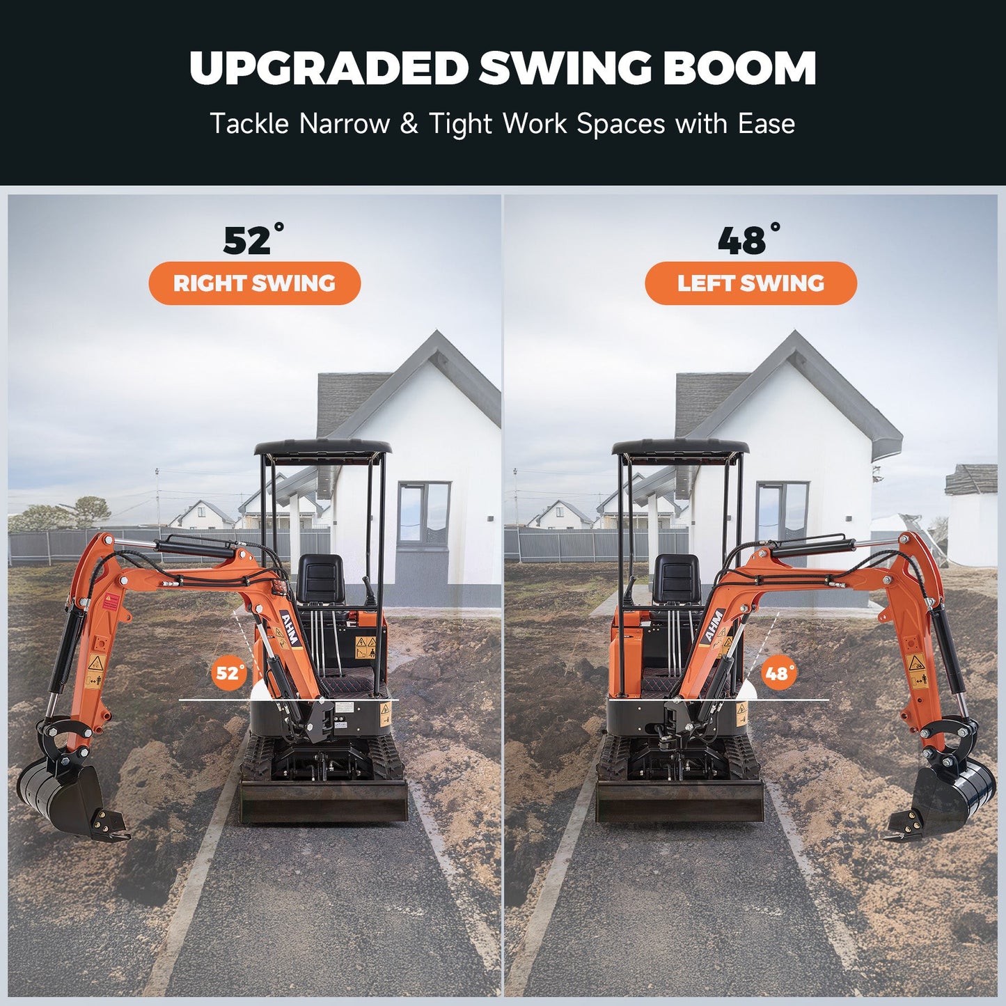 AX-16C | 23 HP B&S Engine Mini Excavator with Swing Boom