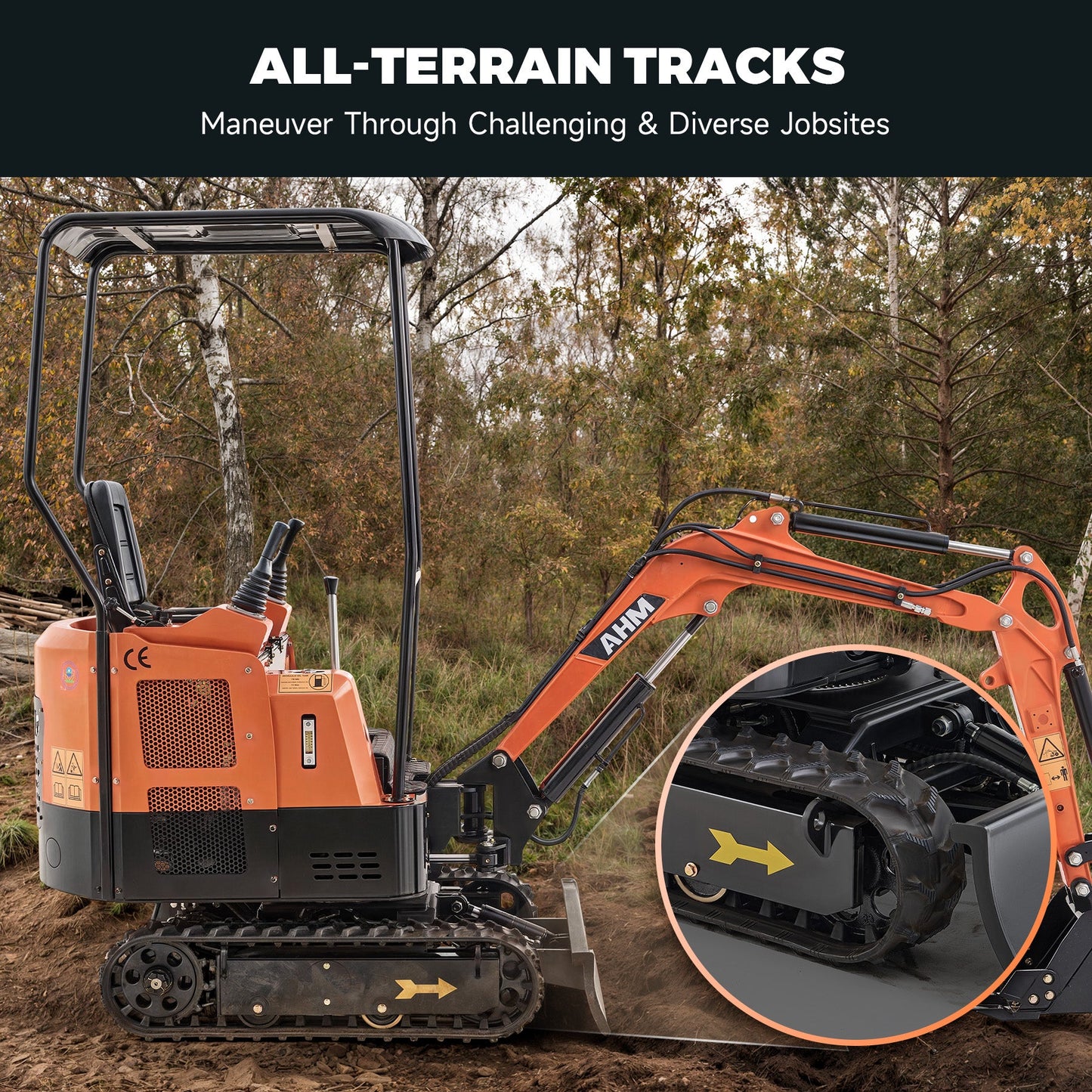 AX-16C | 23 HP B&S Engine Mini Excavator with Swing Boom