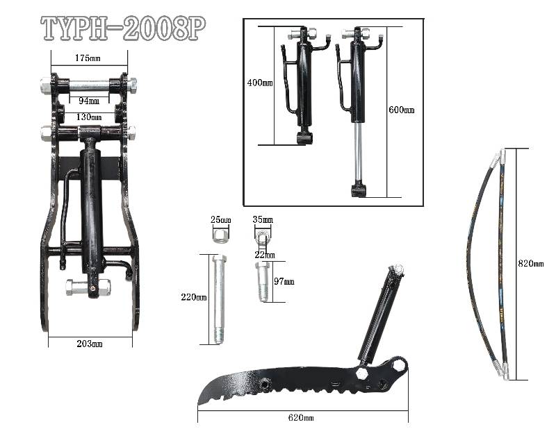 Budget Style Hydraulic Thumb Clip Attachment for Mini Excavators Digger Track Crawler