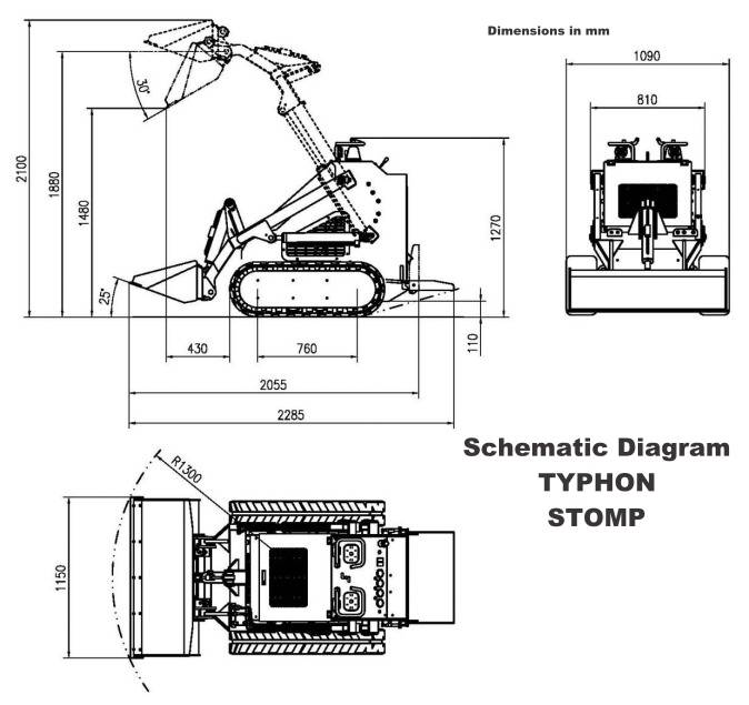 Brand New TYPHON STOMP 1800lbs Mini Skid Steer Loader 23HP Wheel Gas EPA B&S Engine USA