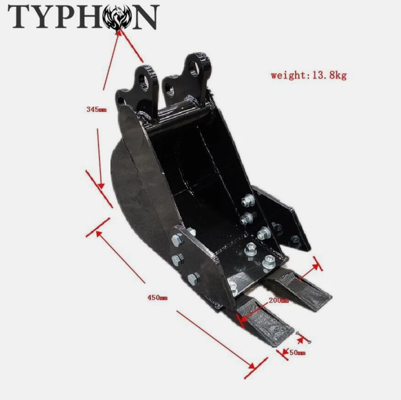 5-in-1 0.8-2 Ton Excavator Attachments Quick Coupler Bucket Ripper Auger Hammer
