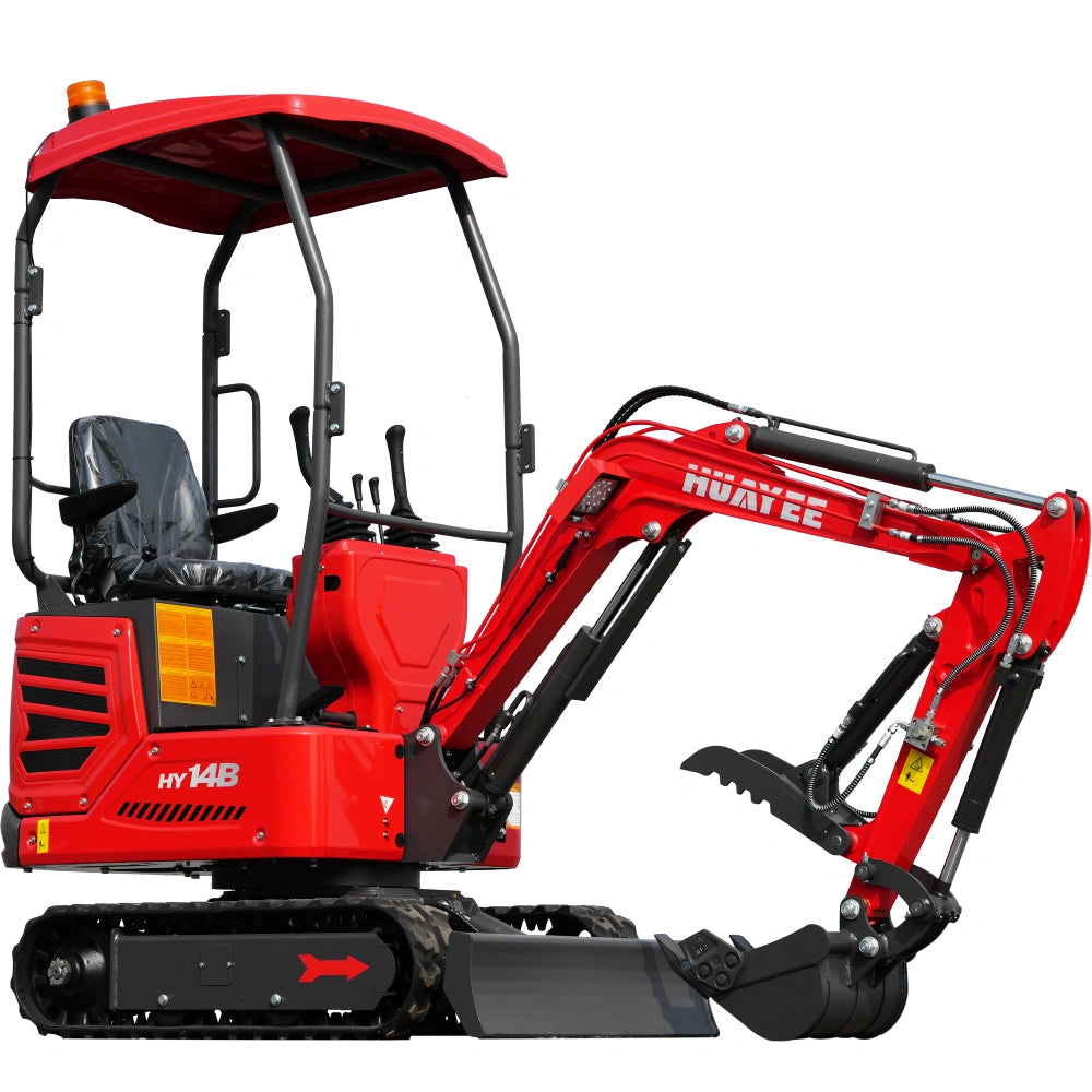 1.4-Ton Mini Excavator with Hydraulic Thumb Clamp & Canopy | 13.5 hp RATO Engine | HY14B