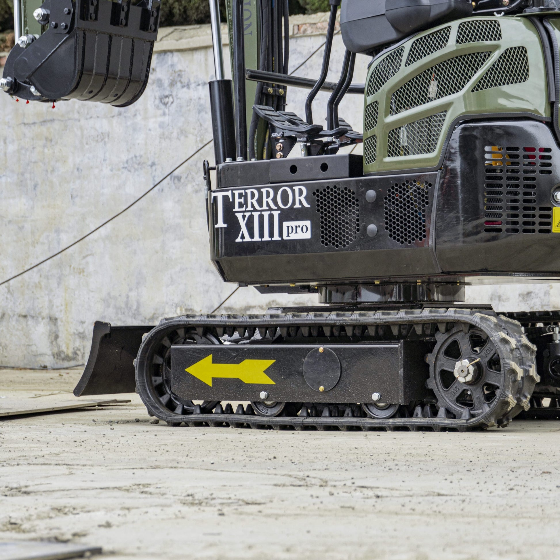 TYPHON TERROR XIII PRO STORM Mini Excavator – 1.3 Ton Trench Digger with Canopy, Hydraulic Thumb Clip, 22.1hp Honda Engine USA