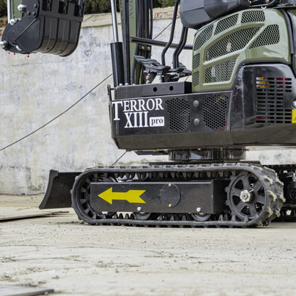 TYPHON TERROR XIII PRO STORM Mini Excavator – 1.3 Ton Trench Digger with Canopy, Hydraulic Thumb Clip, 22.1hp Honda Engine USA