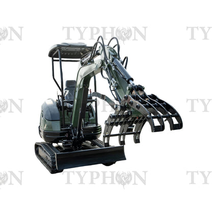 Compact Grapple Attachment For 2-3 ton Mini Excavator Wide Opening Wood Grab