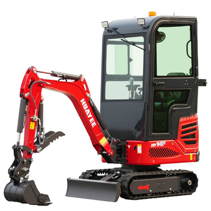 Mini Excavator with Pilot Controls & Cab | 13.5 hp B&S Engine | HUAYEE HY14F