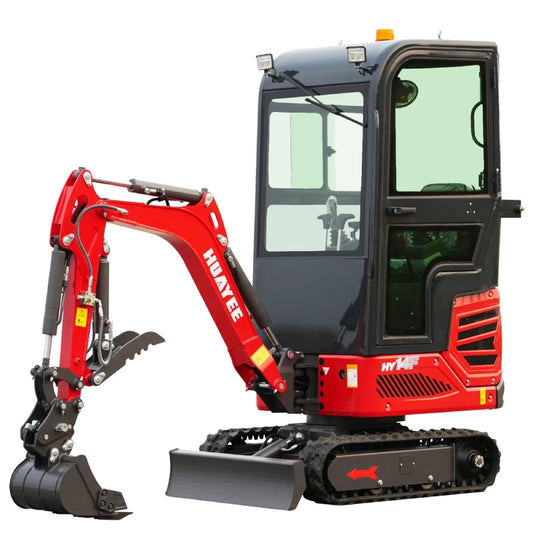 Mini Excavator with Pilot Controls & Cab | 13.5 hp B&S Engine | HUAYEE HY14F