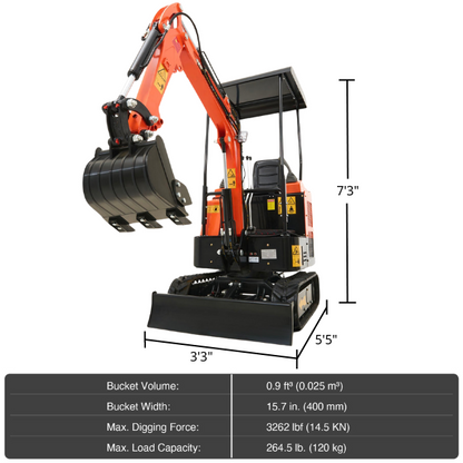 AX-16 | 23 HP 1.3 Ton B&S Engine Mini Excavator