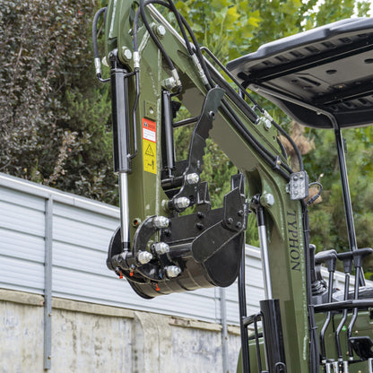 TYPHON TERROR XIII PRO STORM Mini Excavator – 1.3 Ton Trench Digger with Canopy, Hydraulic Thumb Clip, 22.1hp Honda Engine USA