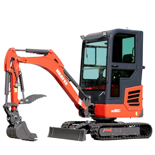 2 Ton Pro Mini Excavator with 16HP Kubota Engine & Enclosed Cab | HUAYEE HY20C