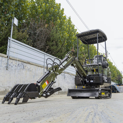 TYPHON TERROR XIII PRO STORM Mini Excavator – 1.3 Ton Trench Digger with Canopy, Hydraulic Thumb Clip, 22.1hp Honda Engine USA