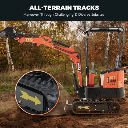 NW-A1 | 13.5 HP B&S Engine Mini Excavator with 6 Attachments