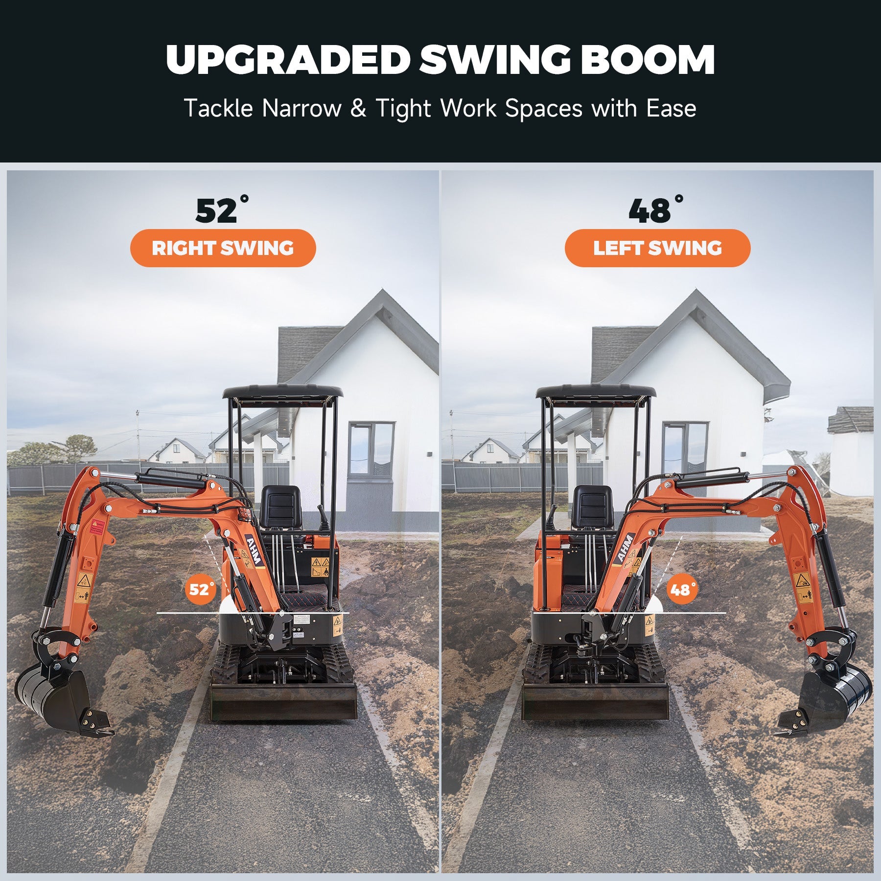 AX-16C | 23 HP B&S Engine Mini Excavator with Swing Boom