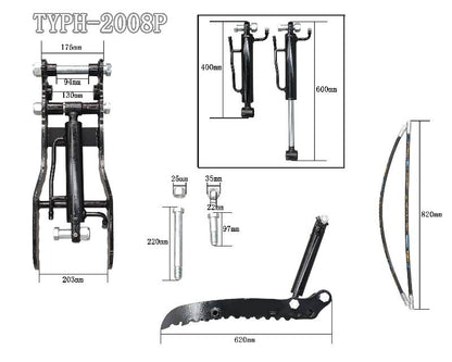 Budget Style Hydraulic Thumb Clip Attachment for Mini Excavators Digger Track Crawler