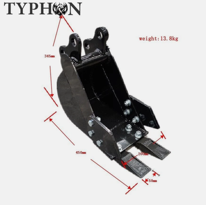5-in-1 0.8-2 Ton Excavator Attachments Quick Coupler Bucket Ripper Auger Hammer