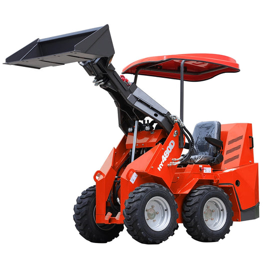 Mini Wheel Skid Steer Loader with 23 hp B&S Engine & Canopy | HUAYEE HY480D